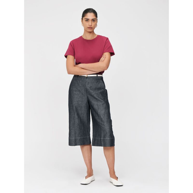 Veronika Maine Cherry Jersey Slim Line Tee image number 2